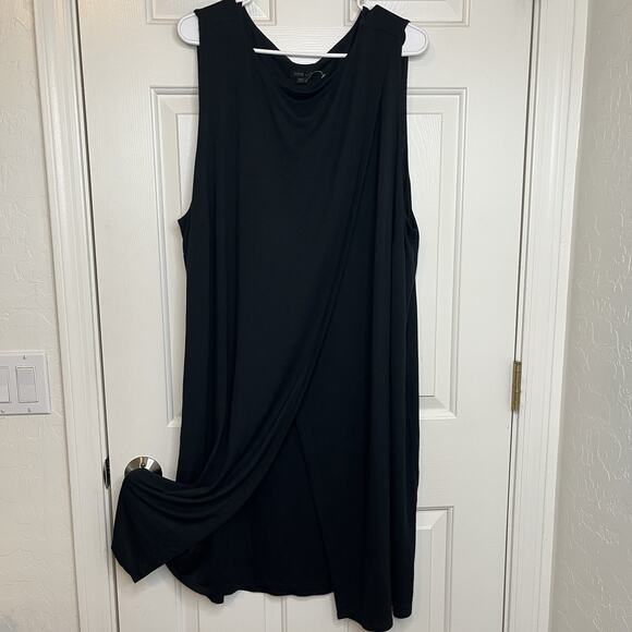 J Jill Wearever Collection Layered Maxi Dress Womens 3X Black Sleeveless Stretch - Picture 1 of 13